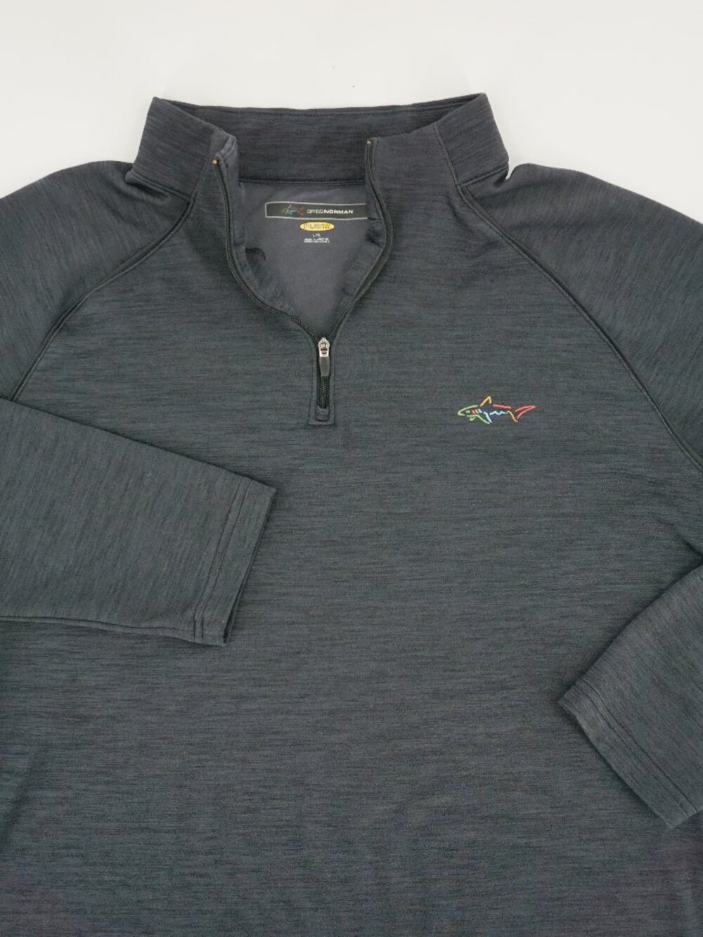 Greg Norman Mens Golf Performance Stretch 1/4 Zip Pullover Shirt Large Charcoal
